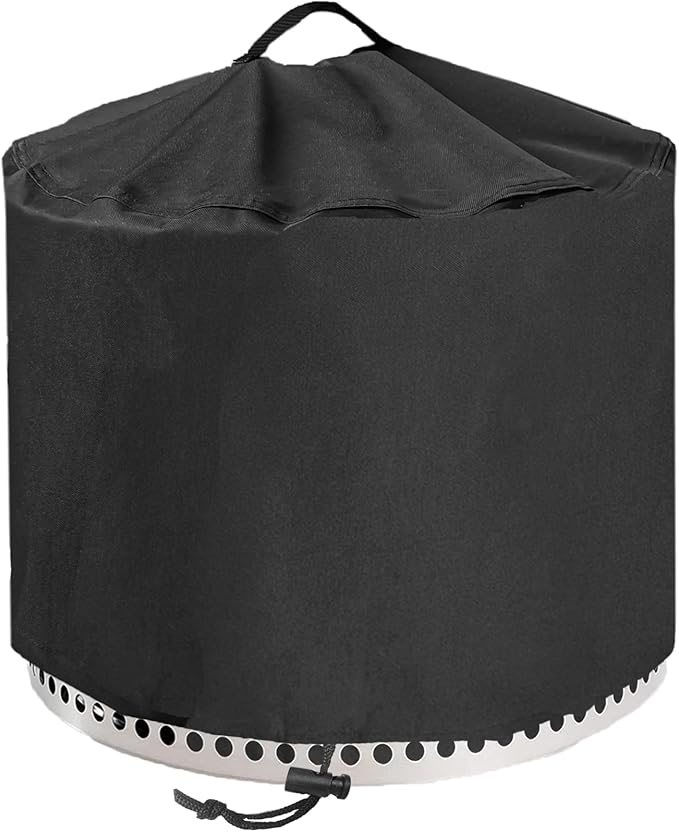 Round Fire Pit Cover for Solo Stove Bonfire 20 Inch, Waterproof Heavy Duty 600D Material Patio Firepit Cover 20" for Solo Stove Bonfire Series,Round 21" D x 15" H