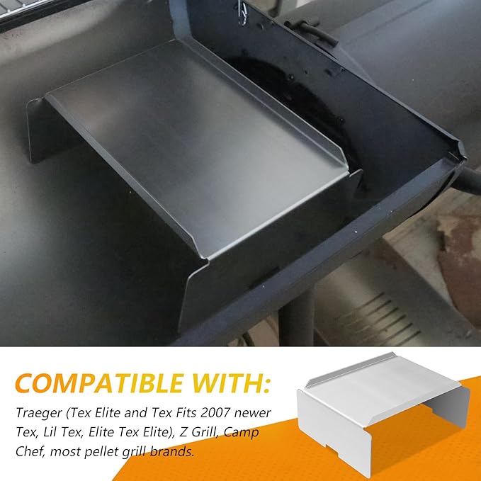 BCA012 Stainless Steel Grill Heat Baffle Diffuser Replacement Part for Traeger Pro 22 34 Series and Newer Tex,Century 22,Tex Elite,Z Grill,Camp Chef Series etc Pellet Smoker Grill Accessories