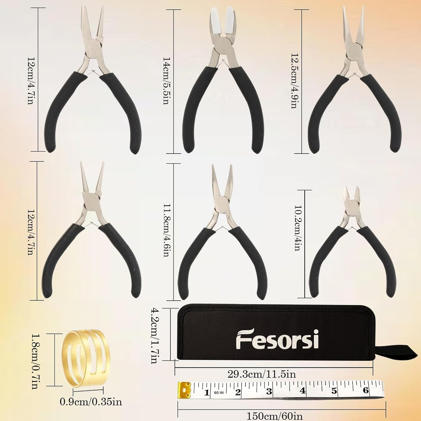 6 Pack Jewelry Pliers Set, Mini Pliers Set, Jewelry Making Include Flat, Jewelry Tools, Needle, Round, Bending Linesman, Applicable to Handicrafts, Earring Making, Repairing Electronic