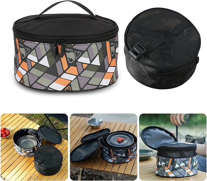 Camping Tableware Bag, Outdoor Hiking Plate Dish Bowl Storage Bag BBQ Dinnerware Organizersfor Picnics Camping Plate Bag
