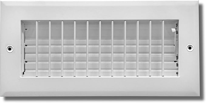 16" X 12" Adjustable AIR Supply Diffuser - HVAC Vent Cover Sidewall or Ceiling - Grille Register - High Airflow - White [Outer Dimensions: 17.75" w X 13.75" h]
