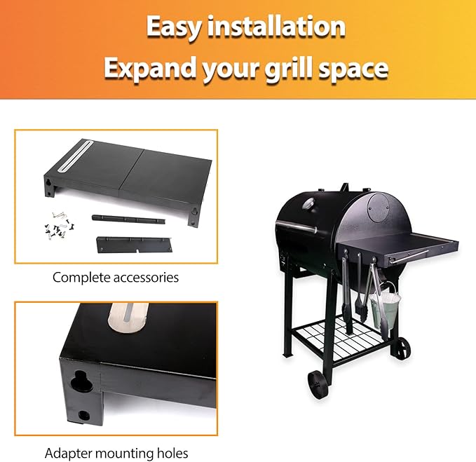 GRISUN Grill Table Shelf for Pit Boss 700/1000/1150/500 Series Pellet Grills, Heavy Duty Steel Multifunction Grill Accessories for Pit Boss 700FB Pellet Grill, Not Fit for Pitboss Classic Onyx