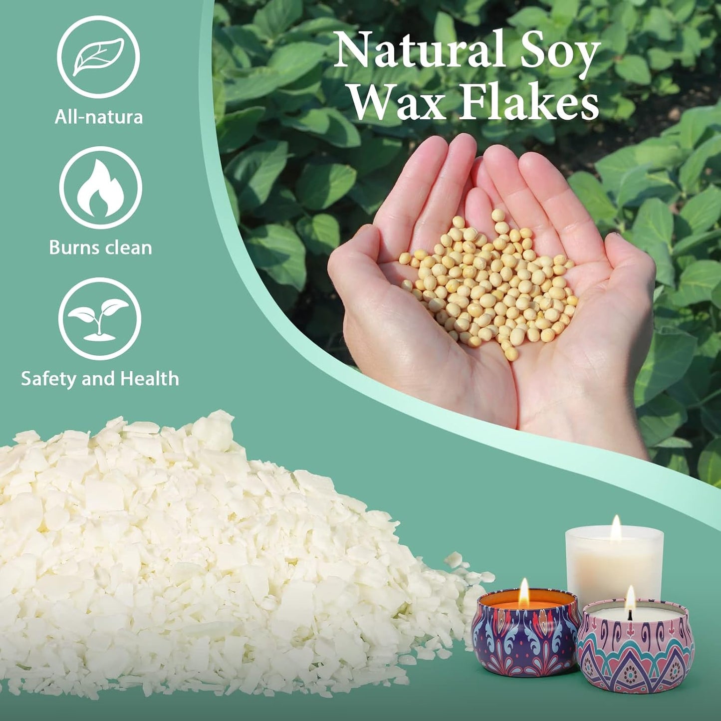 SAEUYVB Candle Making Kit with Wax Melter, Natural Candle Wax for Candle Making - DIY Candle Making Supplies, Including 10lbs Soy Wax, Melting Pot, Electric Stove,Candle Kit for Adults, Beginnner