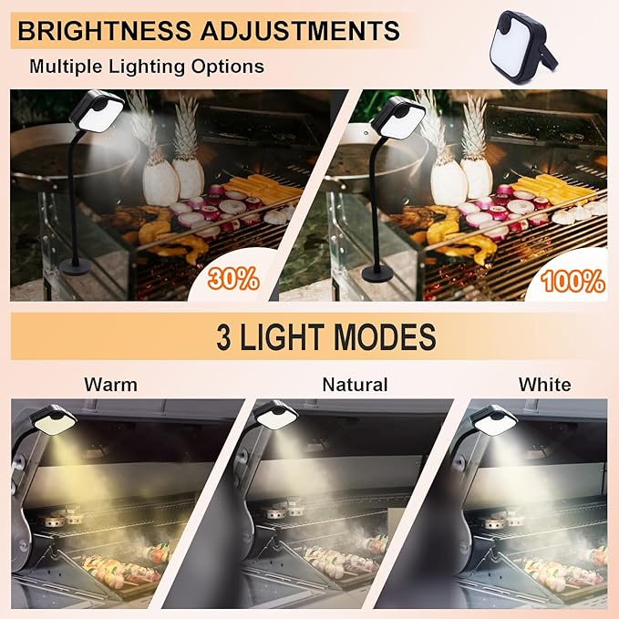 Grill Lights for Outdoor Grill, Magnetic Grill Lights Rechargeable Ultra-Bright BBQ Grill Lights for Grill (Birthday Grilling Gifts)