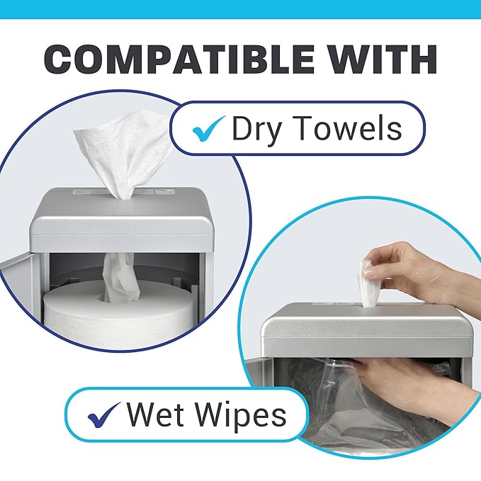 Zogics All-in-One Cleaning Station – Complete Cleaning Station with Wipes Dispenser, Gel Dispenser, Trash Can and Storage, Silver (1 Station)