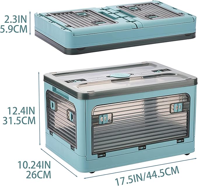 Collapsible Storage Bins,Storage Bins with Lids,Stackable 8.2Gal Folding Storage Box