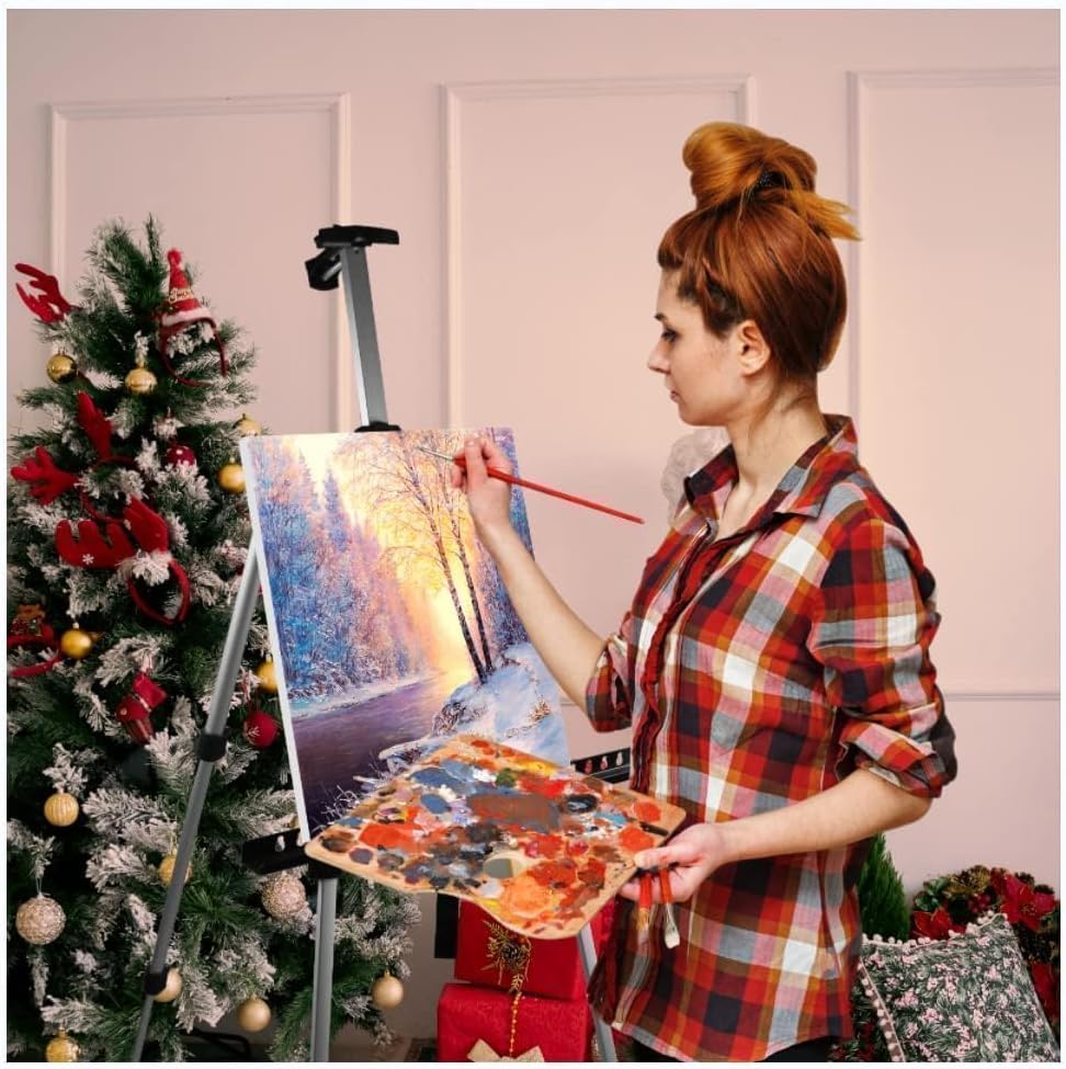 Art Easel Stand for Painting and Sign - RRFTOK Aluminum 66 Inch Metal Tripod Adjustable Portable Easels for Display - Canvas Stand for Table Top Floor Drawing for Artists Adult Holder or Teen