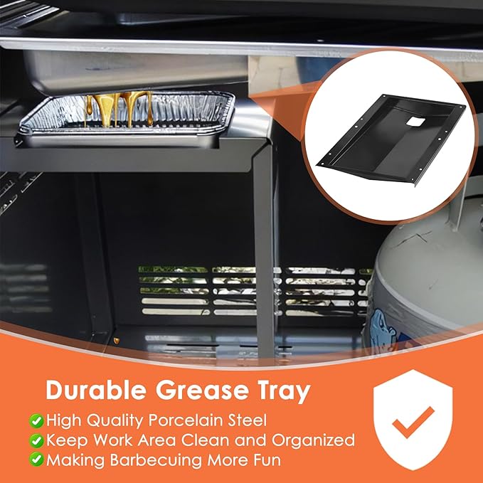 91354 Grease Tray for Weber Spirit 310 and 320 Series Grills with Side Control Panel, Drip Pan Tray for Weber Spirit E-310 E-320 (Made in 2009 and 2012), Grease Tray for Weber 91354 Parts