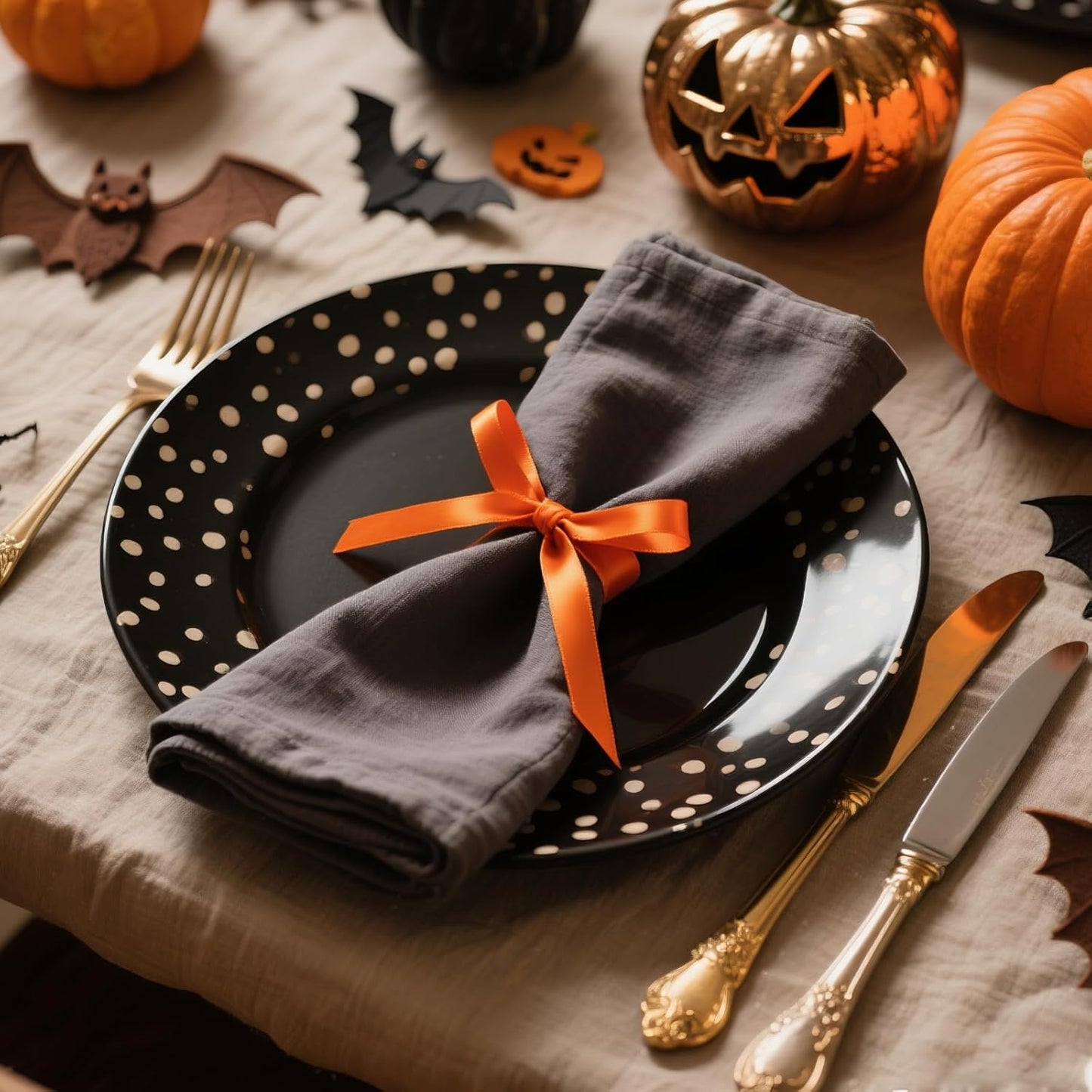 4 Rolls 200 Yards Halloween Ribbon, 3/8 Inch Polyester Satin Ribbon for Gift Wrapping, Halloween, Christmas and Birthday Party Decoration, Craft, Flower Bouquet, Sewing(Orange, Black, White, Purple)