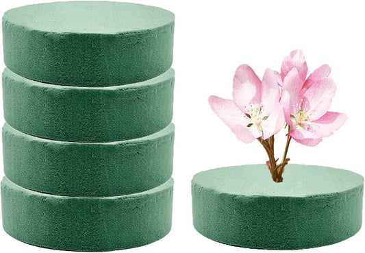 5 Pcs Floral Foam, MYYZMY 4.7 Inch Dry Wet Floral Foam Bricks Round for Artificial Flowers