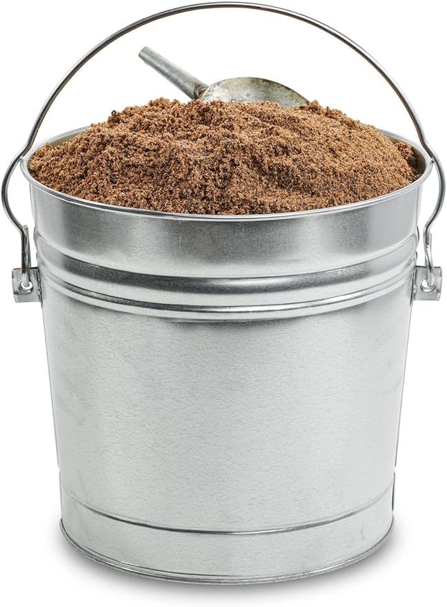 6-Gallon Galvanized Steel Storage Can - Locking Lid & Bail Handle, Metal Pet Food & Dry Goods Container for Indoor/Outdoor, Home, Garage and Barn Use