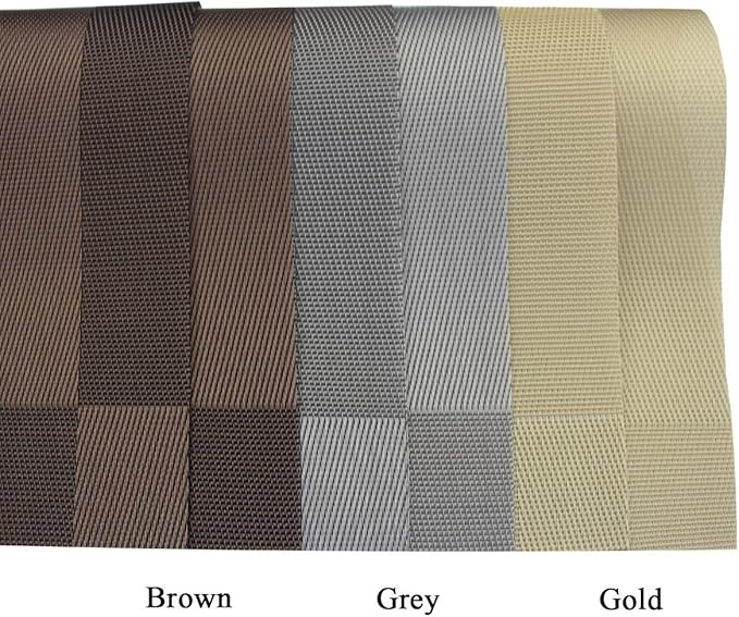 PIGCHCY Placemats Heat-Resistant Non-Slip Washable Easy to Clean Woven Vinyl Placemats for Dining Table(Set of 4, Grey)