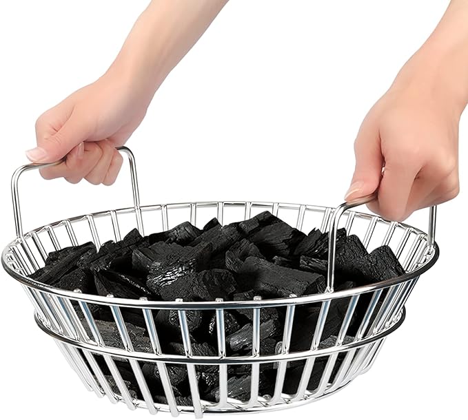 Charcoal Basket, Grill Ash Basket for Big Green Egg Large, 14 Inches Stainless Steel Ash Basket