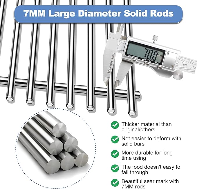 Stainless Steel Grill Grates with 66032 Flavorizer Bars for Weber Genesis II Grill Parts GS4,66095 Cooking Grates 66795 Heat Deflector Replacement Parts for Weber Genesis ii E-310 E-315 S-335