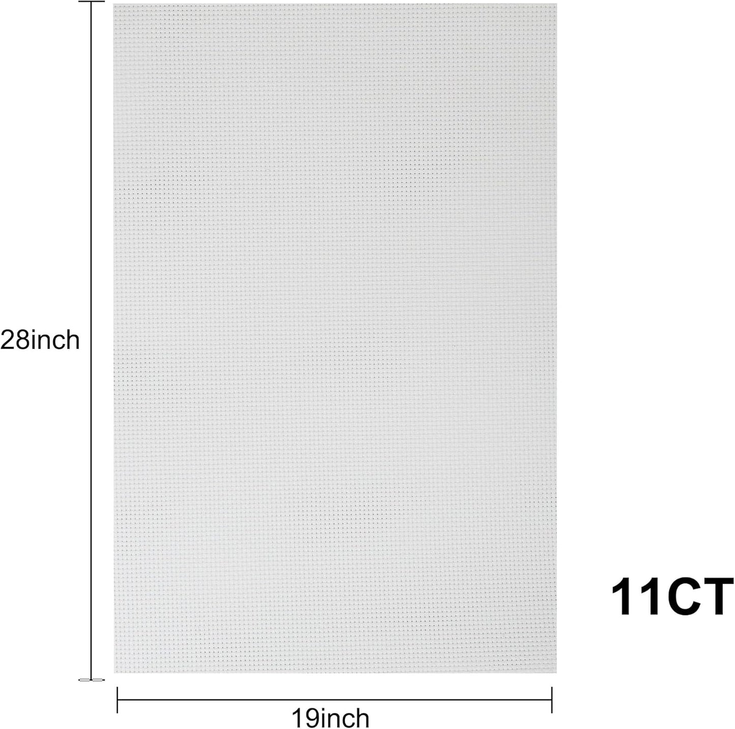 Aida Cloth 11 Count Cross Stitch Fabric,19×28inch (11CT,White)