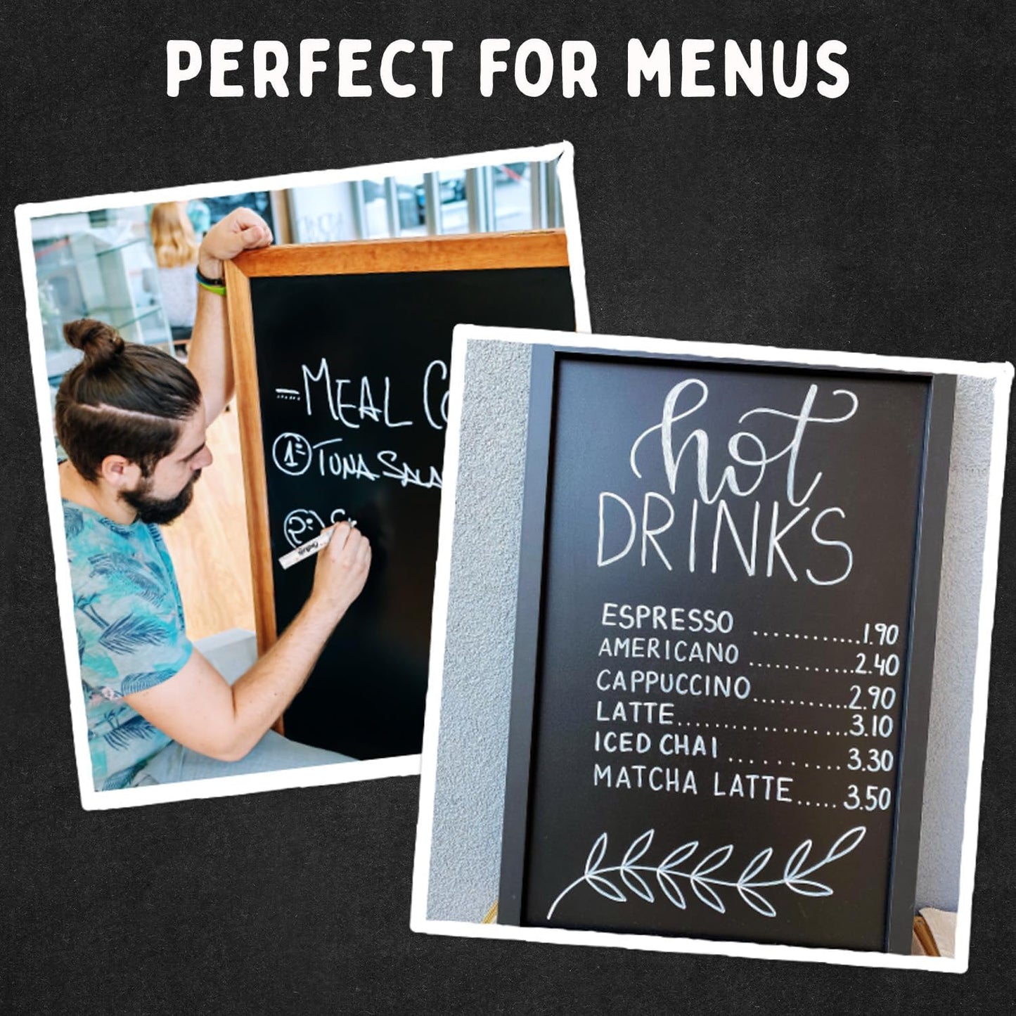 Chalkola 6 White Chalk Markers for Blackboard, Chalkboard Signs, Car Window, Bistro, Glass | Washable Fine Tip, Bold & Jumbo Size Dry Erase Liquid Chalk Pens Erasable (1mm, 3mm, 6mm, 10mm, 15mm, 30mm)