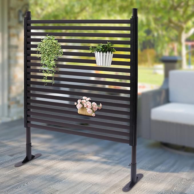 Outdoor Privacy Fence Screen, Privacy Fence Screen for Outside Decorative Privacy Screen Fence Panels, 2.95 ft W x 3.94 ft H Tall Divider for Outdoor Garden Backyard Patio Decorative, Brown, 1PC