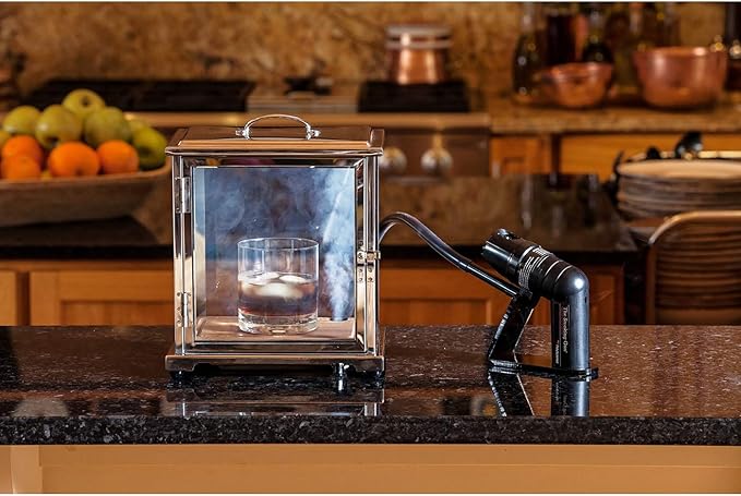 Crafthouse by Fortessa Glass Cocktail Smoking Box with Handheld Smoker