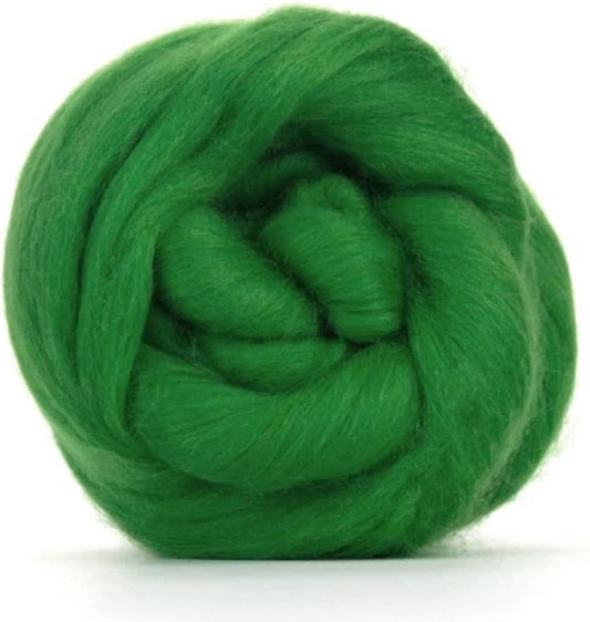 Revolution Fibers Merino Wool Combed Top | 1 lb Premium Wool Roving | 22 Micron, Best Merino Wool for Spinning, Tapestry, Needle Felting, Big Yarn Roving and Wall Hangings (Lawn Green)