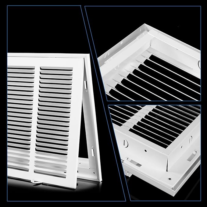 20x10 Return Air Grille [Duct Opening Size],Return Air Vent Cover for Wall Or Ceiling,Steel Return Air Filter Grilles Removable Face/Door for 1 Inch Filters (20"Wx10"H[Duct Opening])