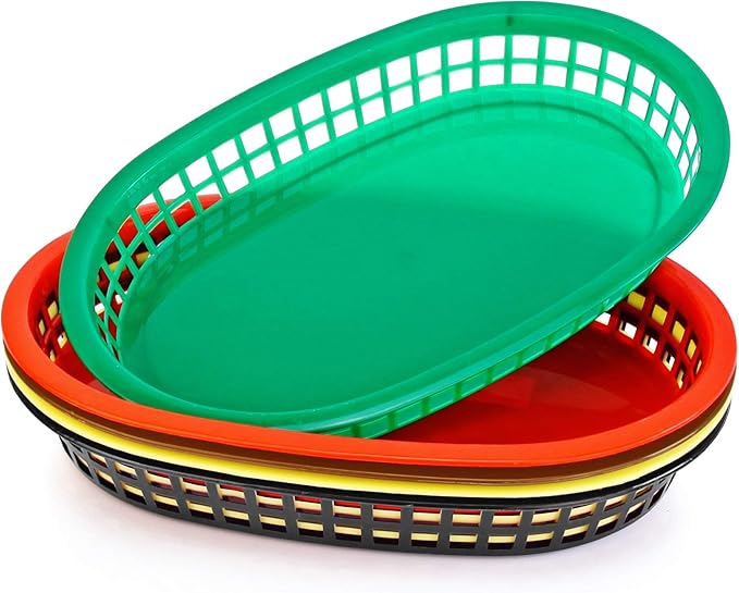 New Star Foodservice 44065 Fast Food Baskets, 10.5 x 7 Inch, Set of 12, Red