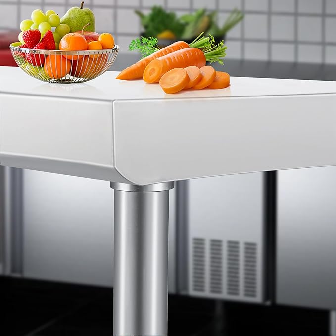 HARDURA Stainless Steel Table with Wheels 24 x 60 Inches Kitchen Prep Table Heavy Duty Stainless Steel Workbench with Aluminium Corner Undershelf NSF 304 Metel Table for Commercial Restaurant