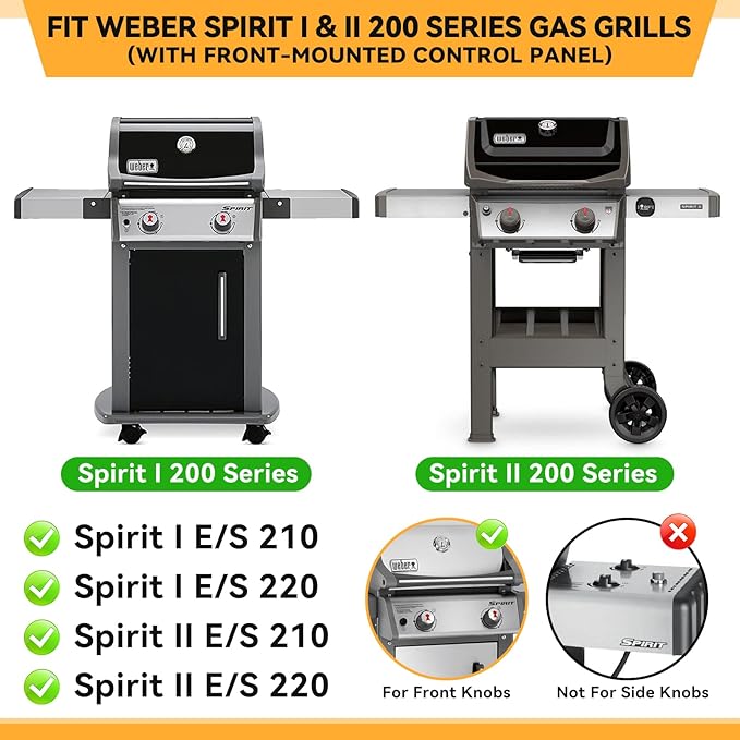 7635 15.3" Flavorizer Bars for Weber Spirit I & II 200, Spirit E210 S210 E220 S220 Gas Grill with Front-Mounted Control, for Weber Spirit Grill Parts, Stainless Steel, 3 PCS