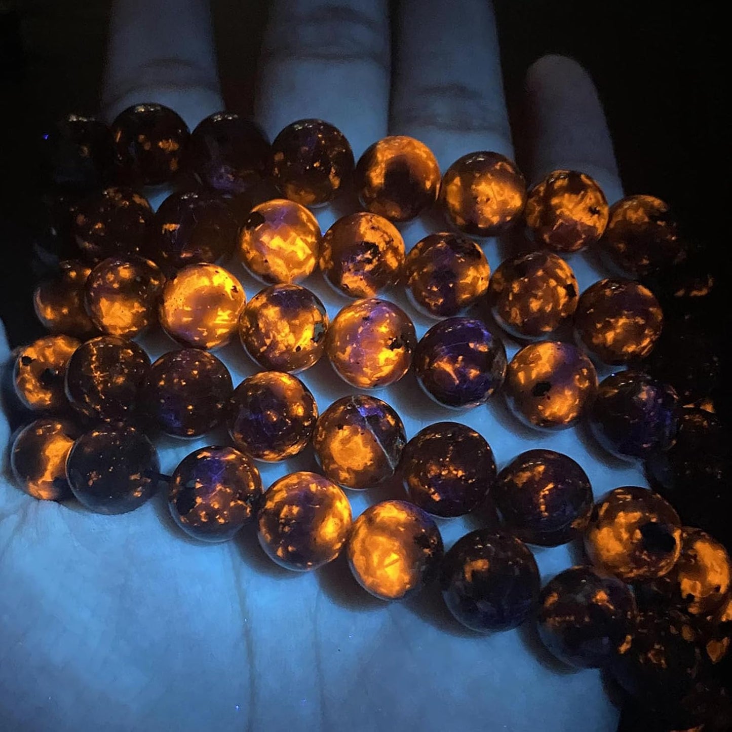 4MM 180pcs Natural Flame Yooperlite Stone Energy Beads Round Loose Beads for Jewelry Making DIY Bracelet Necklace 2 Strands 32"