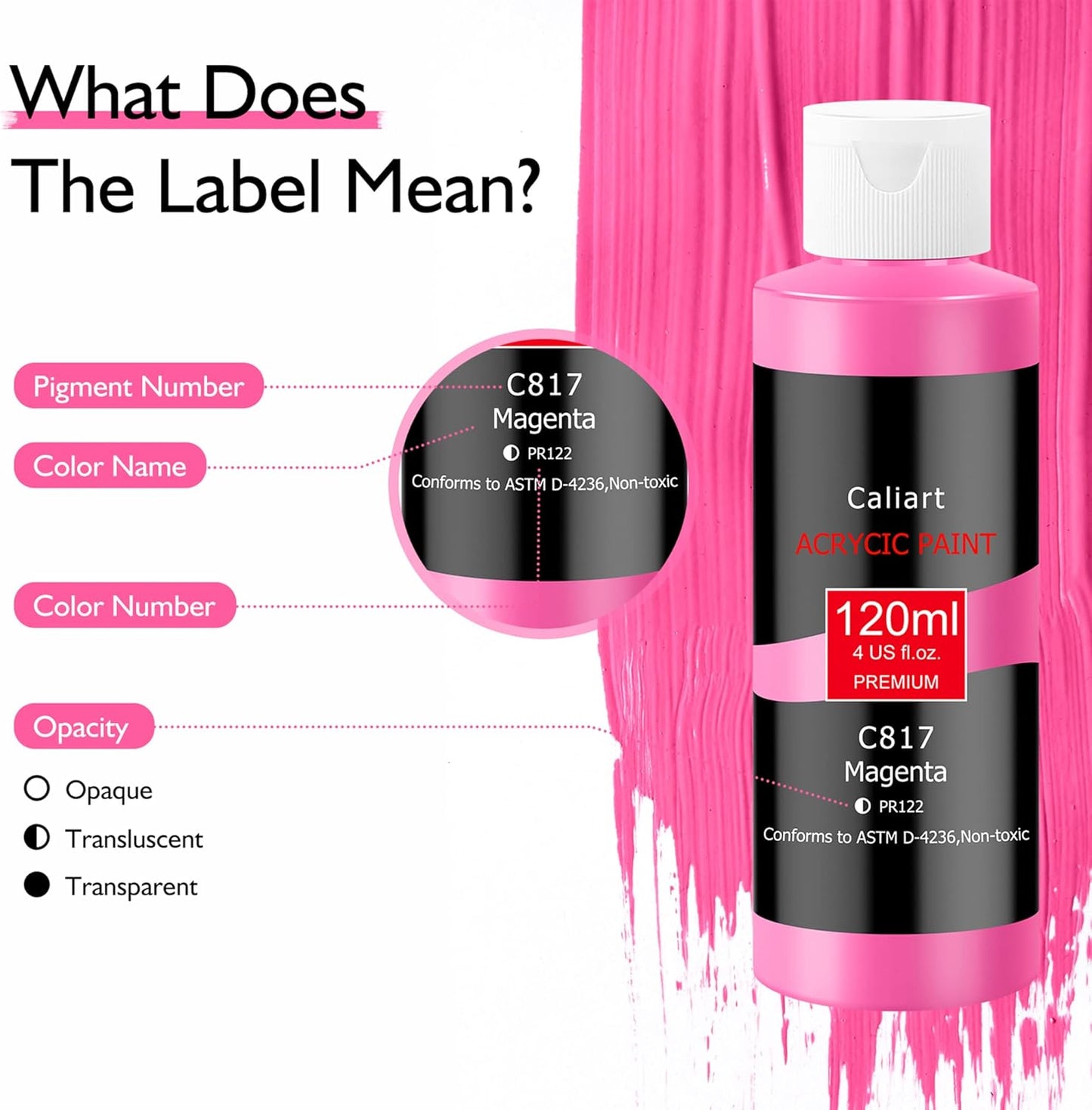 Caliart Acrylic Paint Set With 12 Brushes, 24 Colors (120ml, 4oz) Art Craft Paints for Adults Artists Beginners Painters, Canvas Ceramic Wood Rock Painting Art Supplies Kit