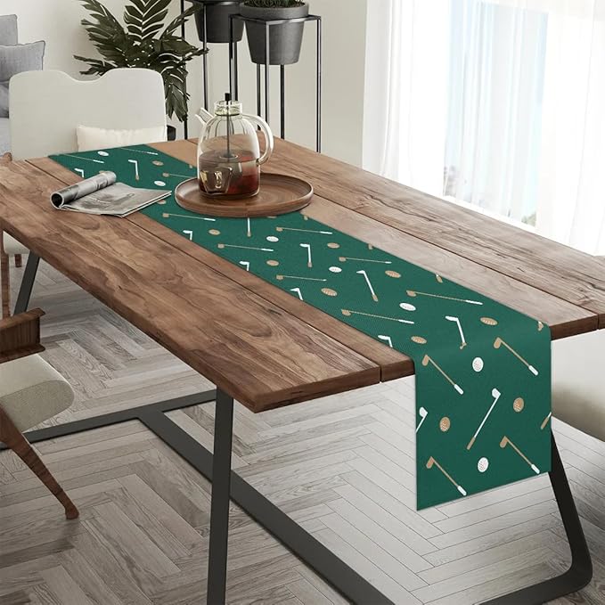 Golf Club Golf Ball Table Runner Kitchen Dining Table Runner 13*48in Table Center Decor for Indoor Outdoor Home Holiday Party