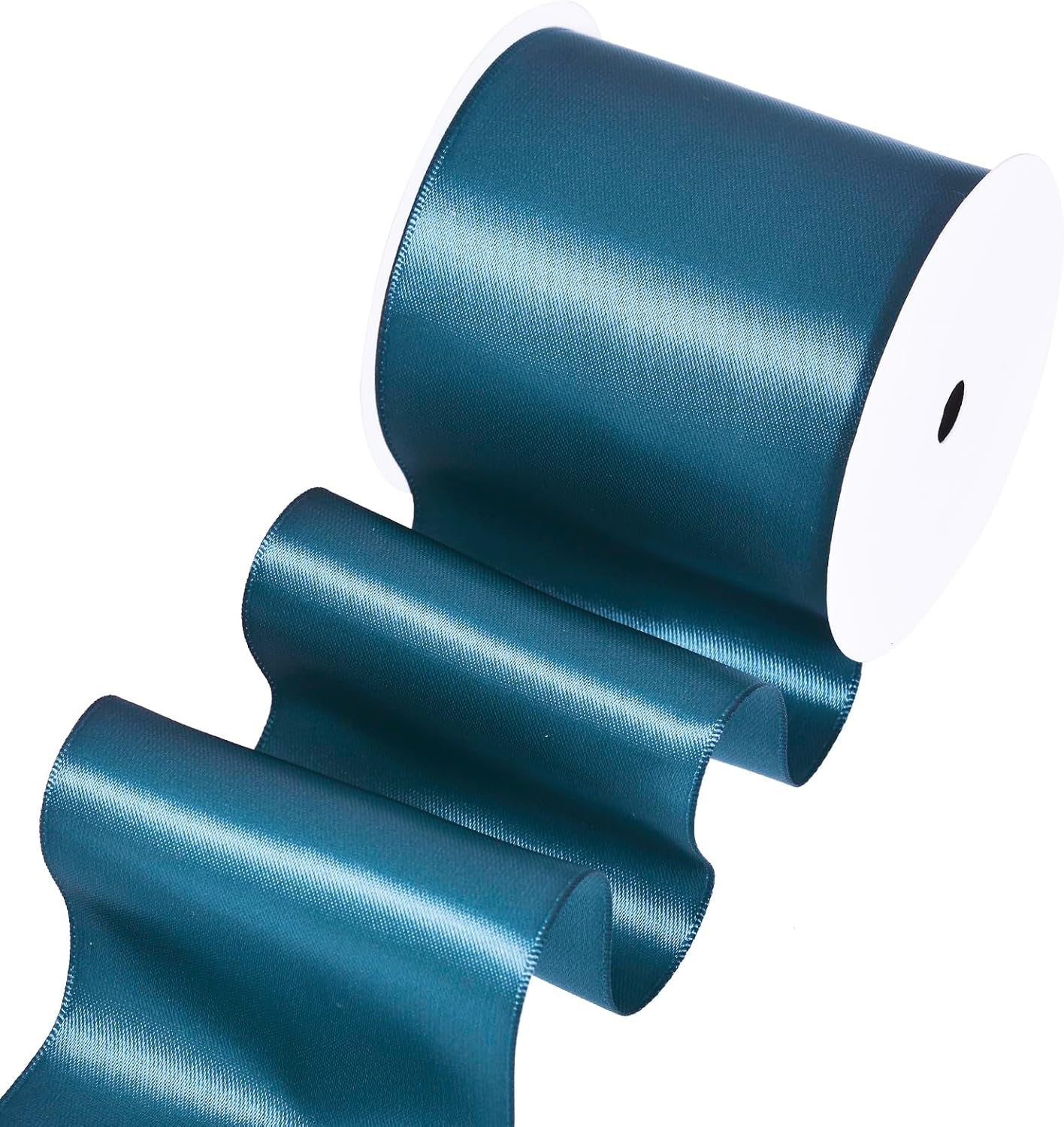 YAMA Teal Double Faced Satin Ribbon, 3 Inch 10 Yards, Great for Crafts Bows Flower Bouquet Wedding Home Decor Gift Wrapping