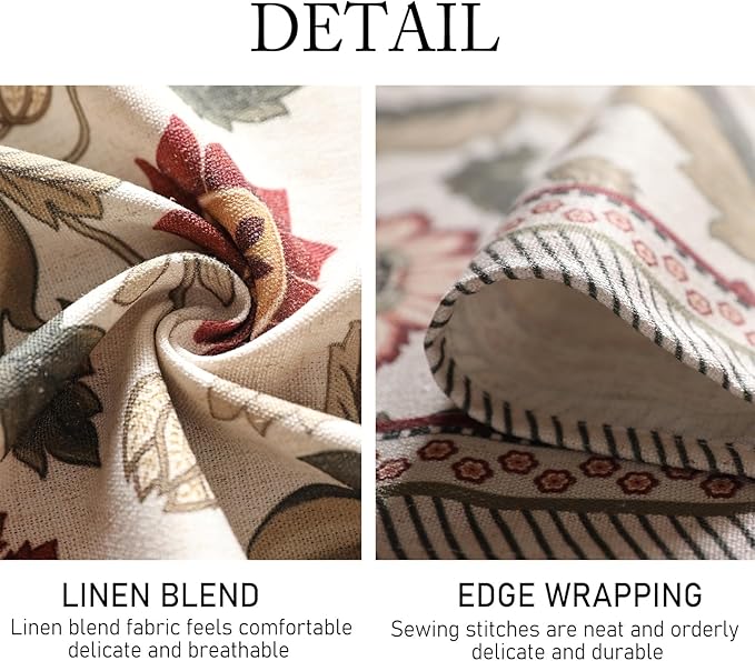 ISAENNE Designer Provence Floral Small Rectangular Tablecloth,Linen Colorful Washable Indoor Table Cloth,Durable Decor Tablecloths for Dining Thanksgiving Kitchen Christmas,55"*71"-Ratina
