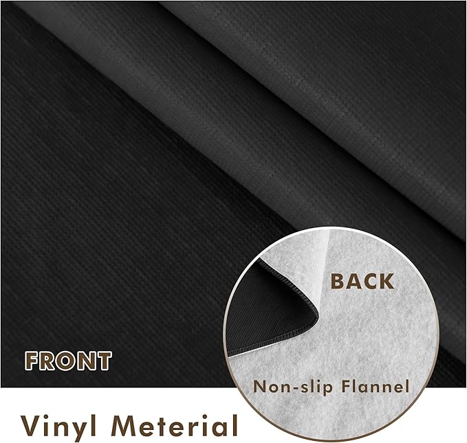 Nasitos 2 Pack Black Table Cloth Rectangle 54x108 Inch-Vinyl Plastic Tablecloth with 100% Waterproof Oil-Proof Wipeable, Plastic Table Cover for Parties, Dining Space, Kitchen, Picnic, Showrooms