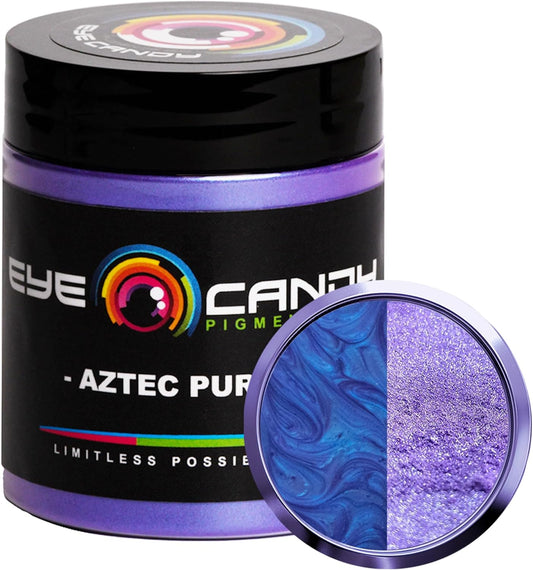 Eye Candy Pigments Premium Purple Mica Powder - Aztec Purple (25gr) - for Epoxy, Resin, Soap, Paint, Woodworking, Acrylic Pouring, Bath Bombs, Fishing Lures - DIY Arts and Crafts Additive