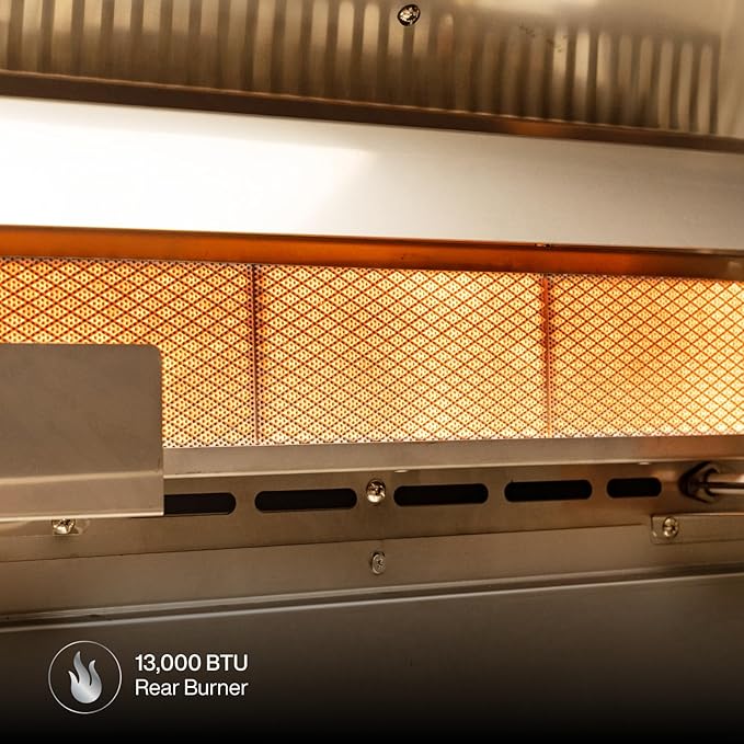 Spire Premium 6 Burner Built In Gas Grill Island Head, Stainless Steel 36 Inch Propane Grill with Rear Burner, 73,000 BTUs, 904 SQ In Racks with Dual Fuel Compatibility - 740-0781P