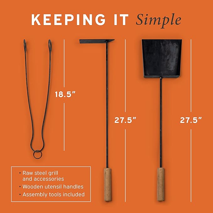 Argentine Grill - Argentinian Grills - Santa Maria Grill - Argentinian Parrilla Set with all Tools Included - BBQ Parrillas Asado