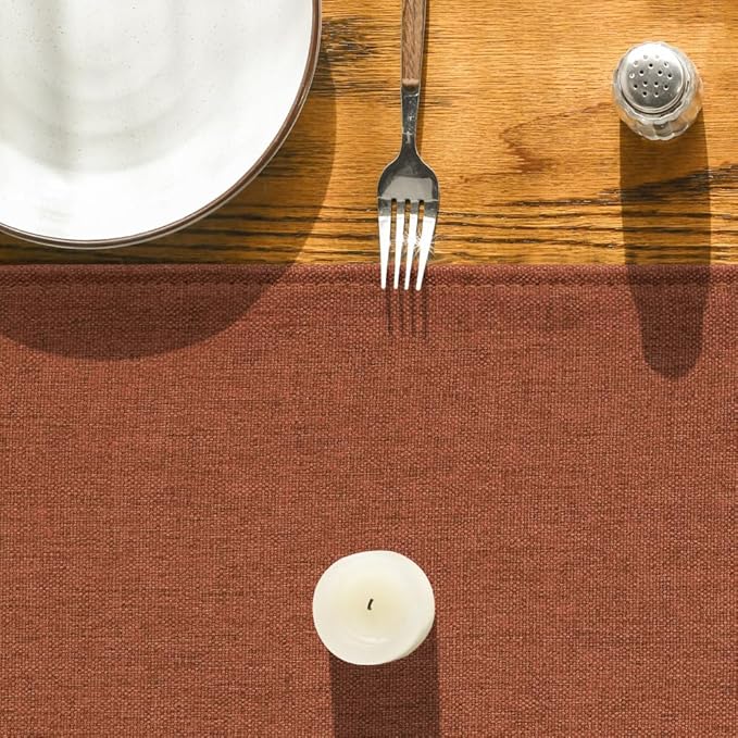Artoid Mode Rusty Orange Table Runner, Seasonal Fall Thanksgiving Washable Kitchen Dining Table Decoration for Home Party Decor 13x48 Inch