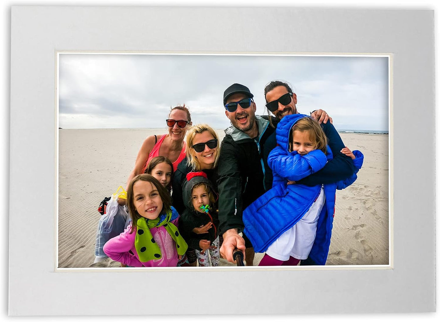 5.5x8.5 Mat for 8.5x11 Frame - Precut Mat Board Acid-Free Metallic Silver 5.5x8.5 Photo Matte for a 8.5x11 Picture Frame, Matboard for Family Photos, Show Kits, Art, Picture Framing, Pack of 100 Mats