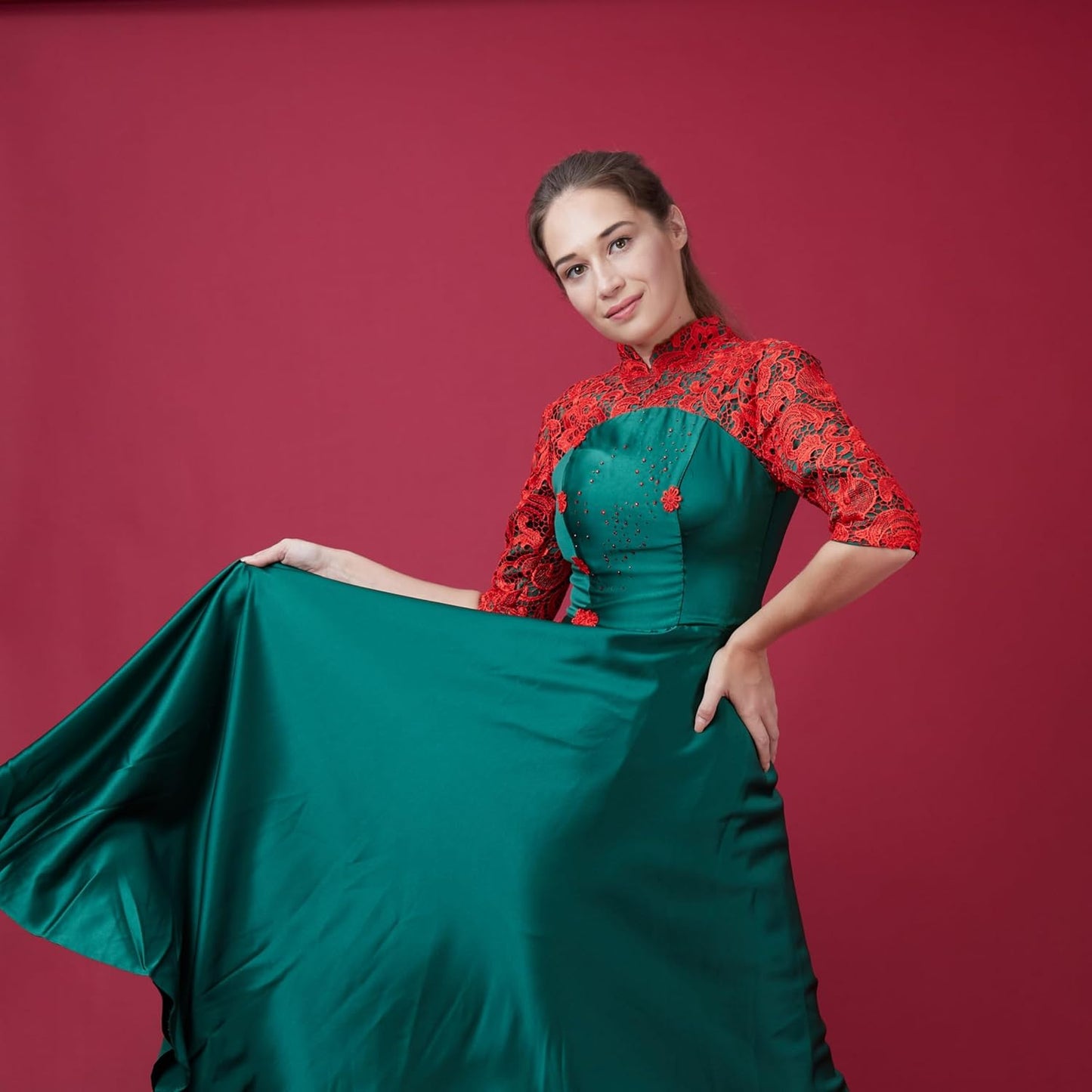 Seamless Photography Background Paper Roll, Blue Photo Paper Backdrop for Photography, Video and Streaming (Flame, 53" x16')