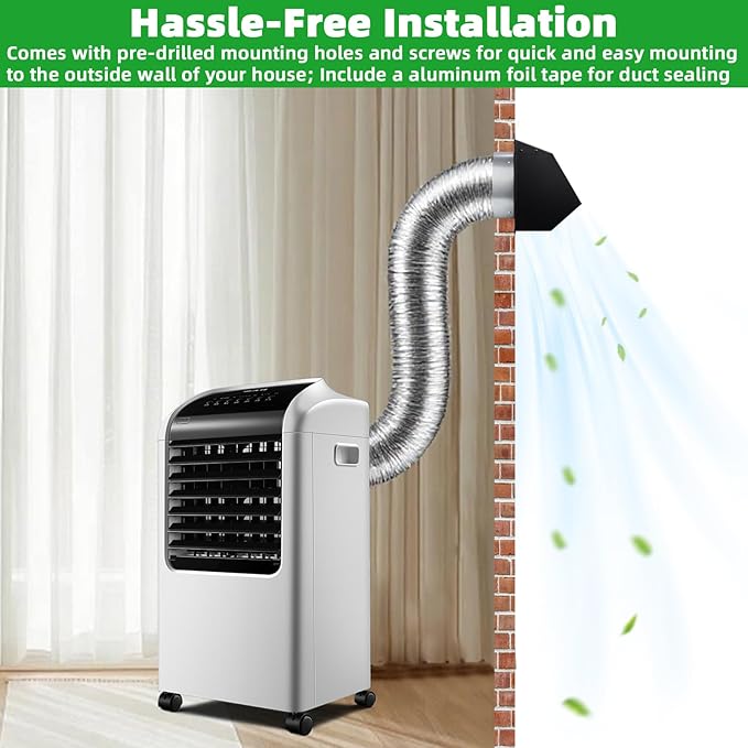 Dryer Vent Cover Outside 6" Vent Cover Exterior Wall Vent Hood Outlet,Wall Mount Extractor Vent with Screen&Cushioned Flap,Outdoor Dryer Exhaust Vent Cover Cap for Range Hood Duct HVAC Ventilation