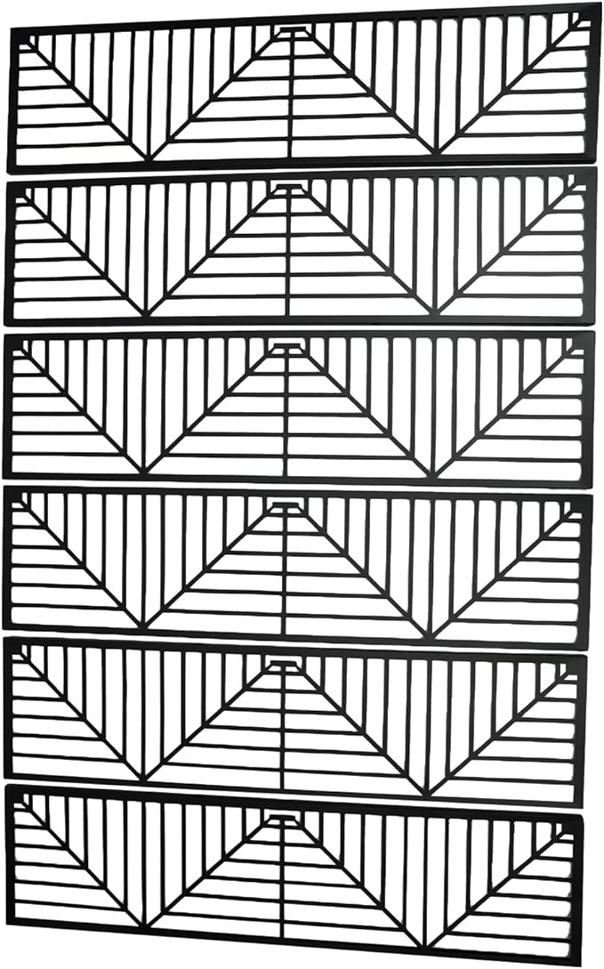 Metal Outdoor Divider 71x40'' Privacy Screens 6 Panels Privacy Fence with Stripe Pattern, Freestanding Decorative Privacy Screen for Patio Balcony Deck Garden Backyard (Model C)