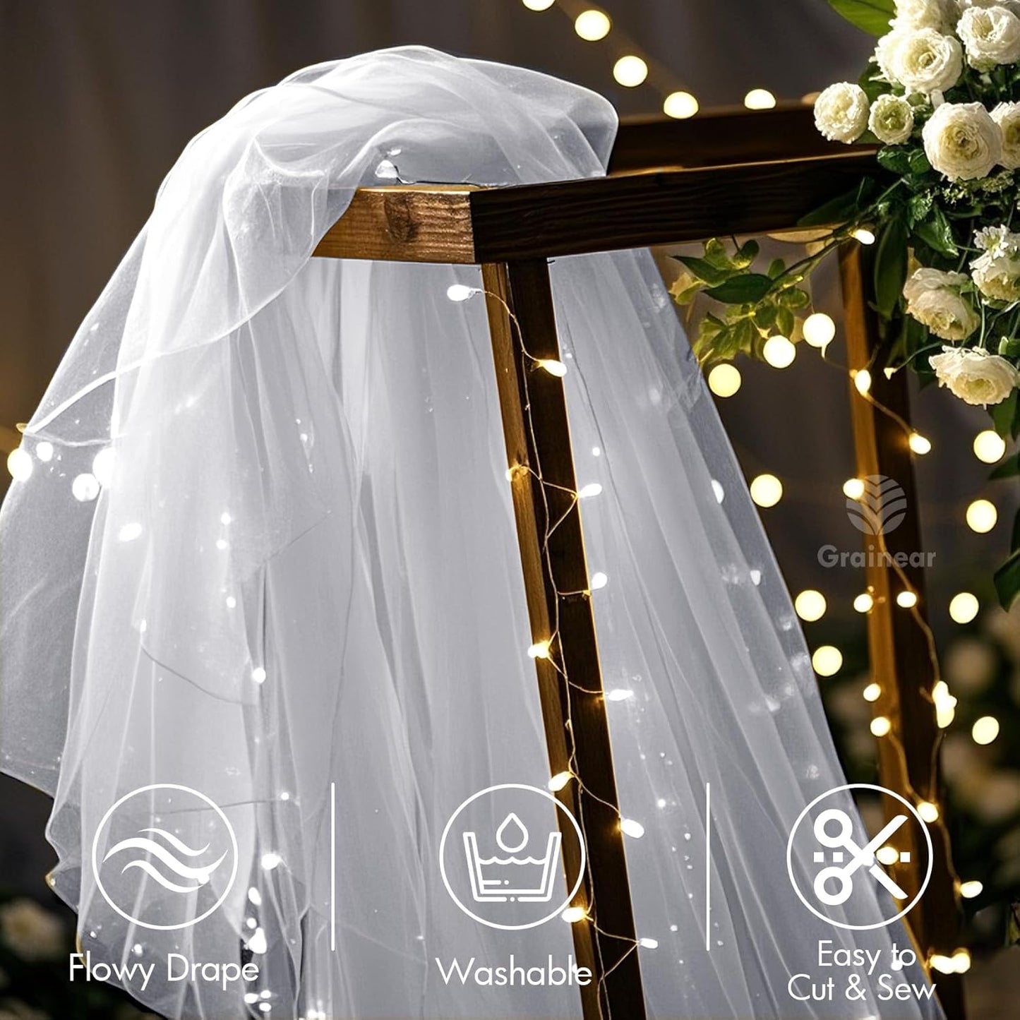 Plum Organza Fabric – 44" x 5 Yards Wide Sheer Tulle for Wedding Arch Draping, Gowns, Table Runners, Party Decor, Curtains & DIY Crafts – Translucent Fabric for Elegant Projects