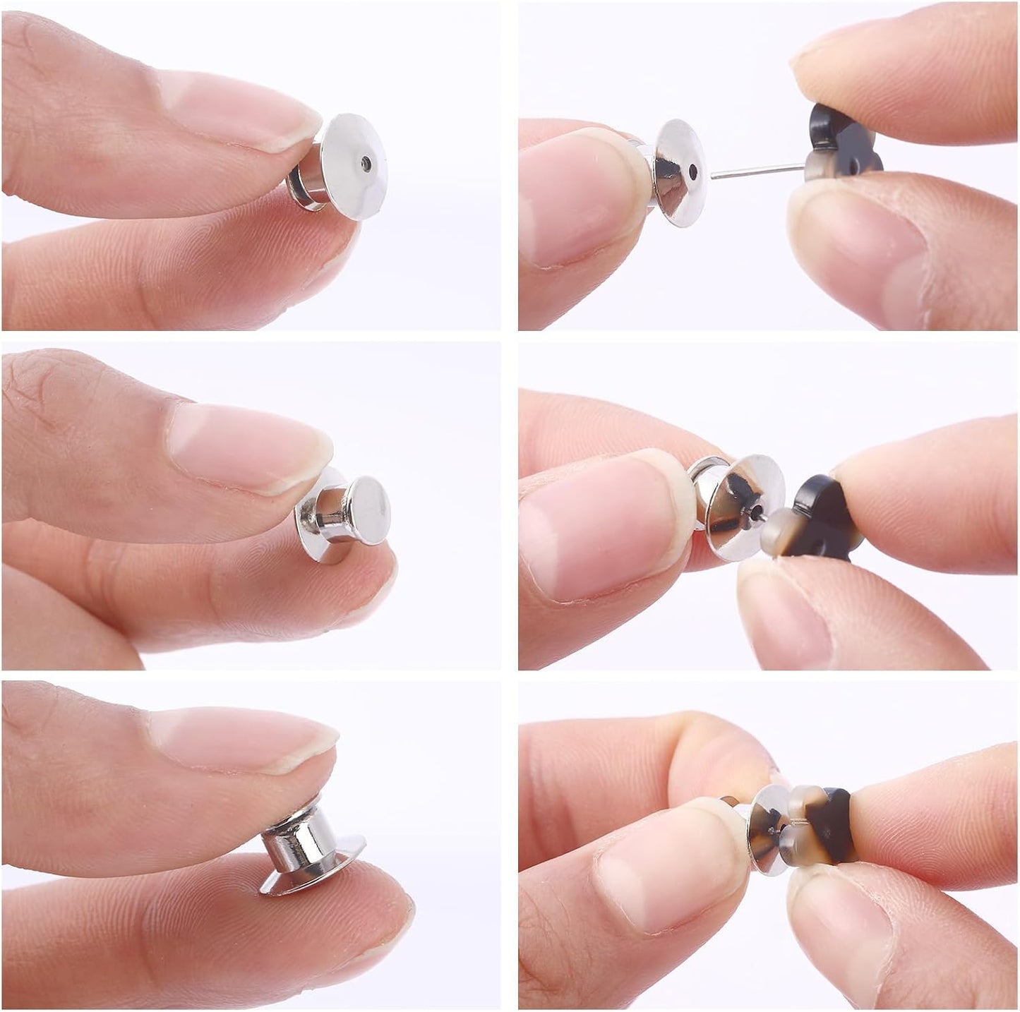 DECYOOL 20PCS Metal Locking Pin Backs, Pin Keepers Clasp Pin Backs Locking Buckles for Brooch DIY Crafts Badges Enamel Lapel Needles Pin Lock