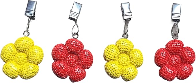 TwoFish Home Set of 4 Flower Resin Tablecloth Weights Clips Handicraft Flower Tablecloth Clamps Pack of 4
