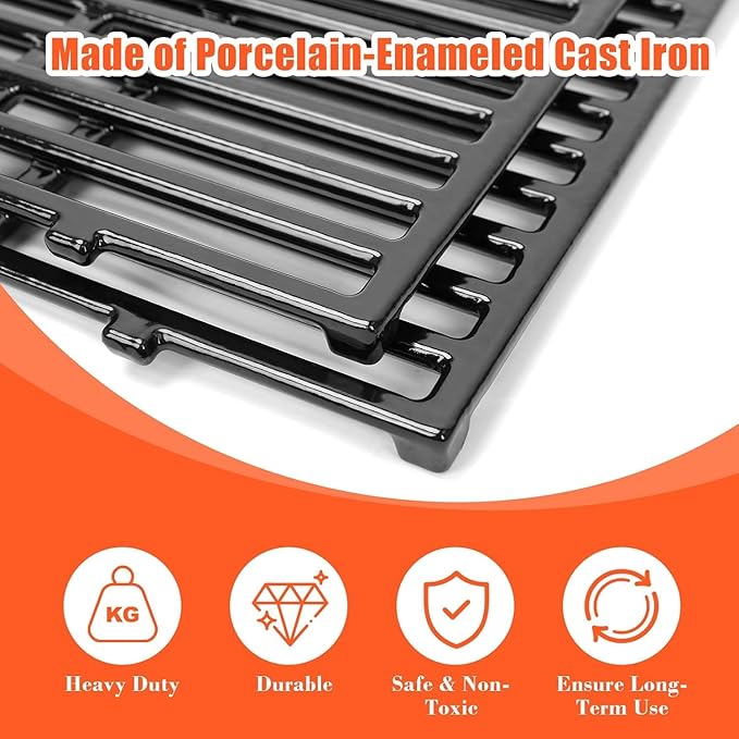 QuliMetal 7637 7635 Grill Replacements for Weber Spirit E210, E220, S210, S215, Spirit 200 & GS4 Spirit II E210, Spirit II E220 Series with Front-Mounted Control, 15.3" Flavorizer Bars & 17.5" Grates