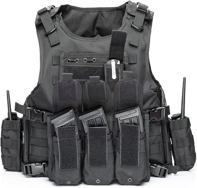 YAKEDA Adjustable Tactical Airsoft Training Vest | Camping, Fishing, Hunting,Gift for Halloween and New Year