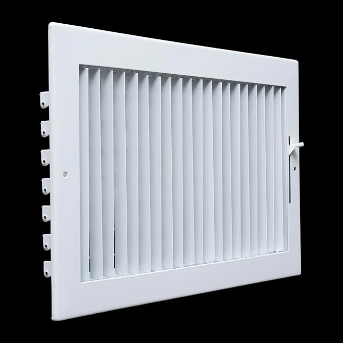 Fits 14x8 Duct Opening Steel Adjustable Air Supply Grille by Handua | Register Vent Cover Grill for Sidewall and Ceiling | White | Outer Dimensions: 15.75" X 9.75"