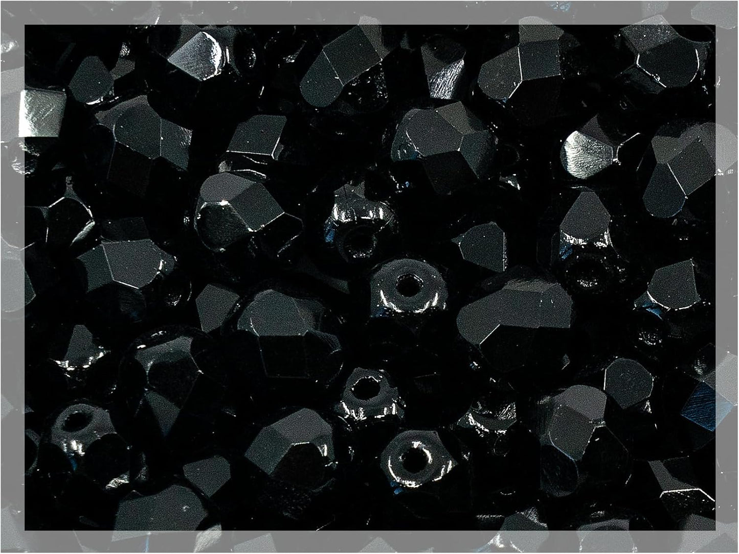 50 pcs Faceted Fire Polished Pressed Czech Glass Beads 6mm (0.24in), 23980 Jet Black