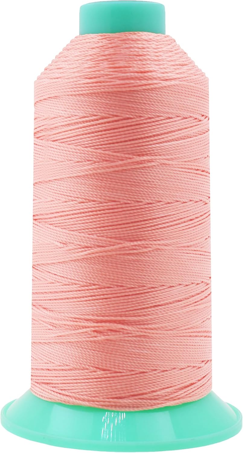 Mandala Crafts Bonded Nylon Thread Blush Heavy Duty Sewing Threads - 415 YDs Size 346 210D T350 Tex 350 Thread for Leather Jeans Weaving Outdoor Marine Upholstery Threads