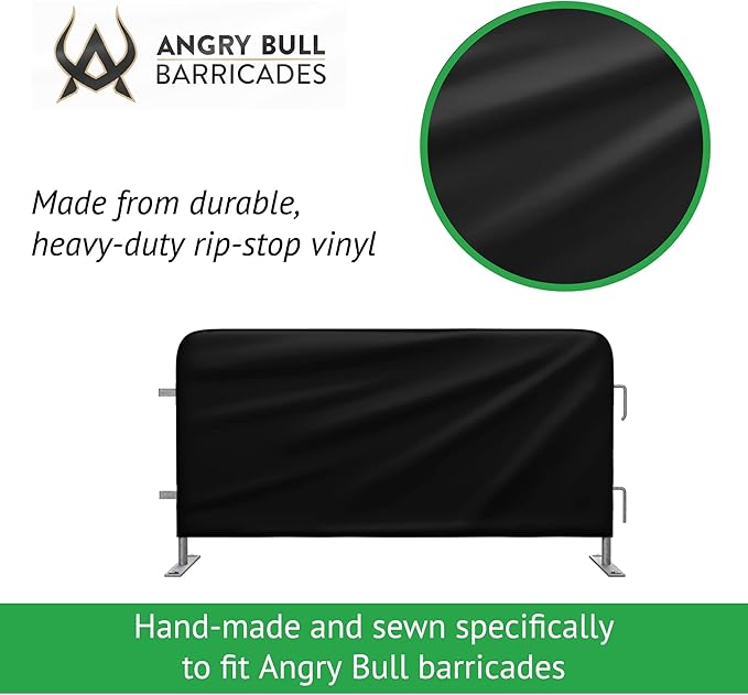 Heavy Duty Portable Crowd Control 8ft Barricade Jacket Cover - Angry Bull Barricades